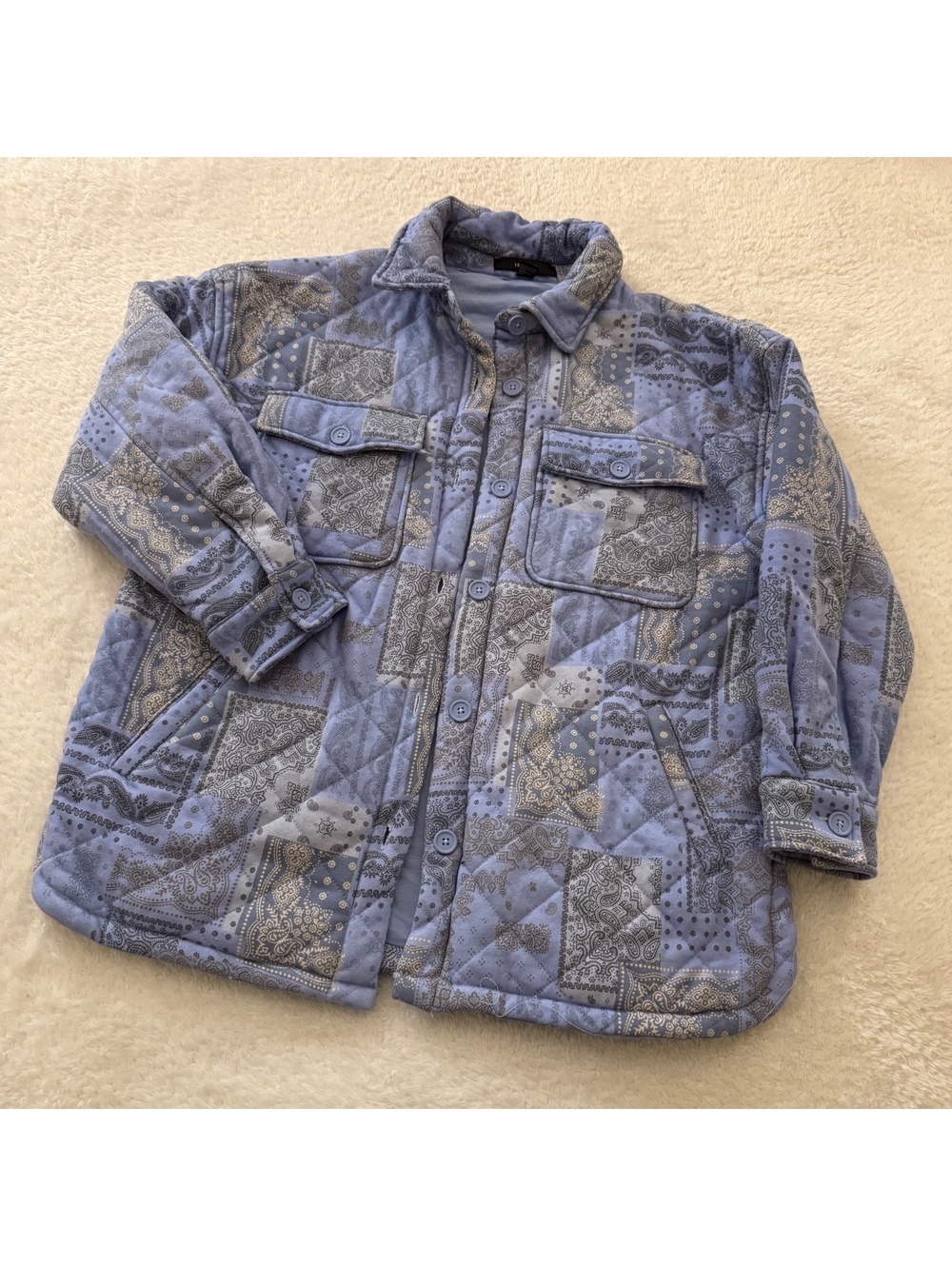 Women’s Large Quilted Button Up Jacket